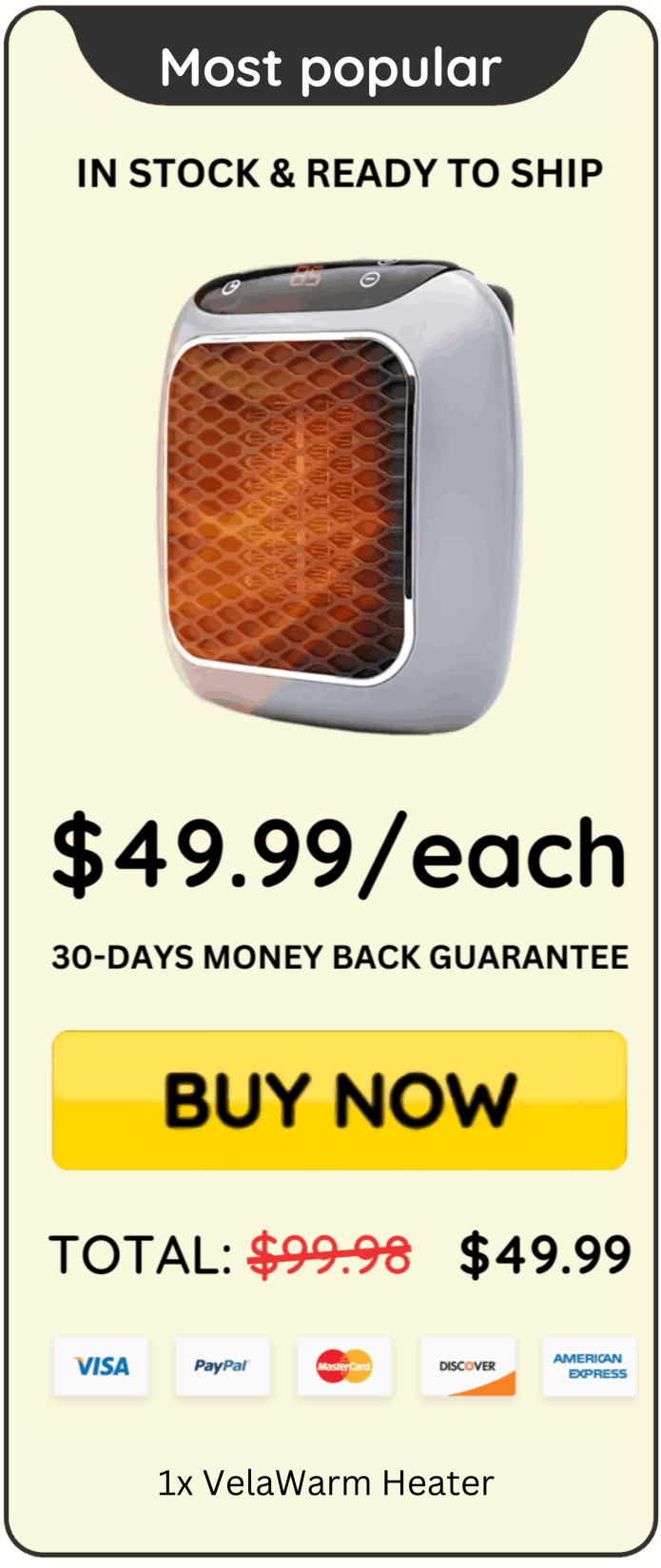 VelaWarm Heater offer price