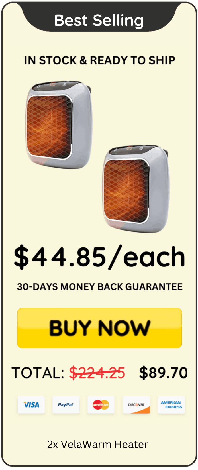 VelaWarm Heater offer price